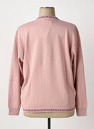 Gilet manches longues col rond rose LAS CABRILLAS femme