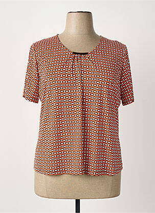 T-shirt imprimé fantaisie manches courtes orange OMC femme