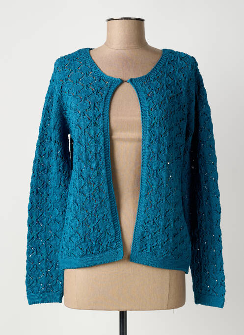 Gilet manches longues coupe cintrée bleu OMC femme