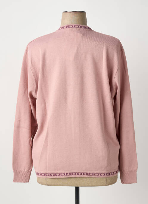 Gilet manches longues fermeture boutonnée sur le devant rose LAS CABRILLAS femme