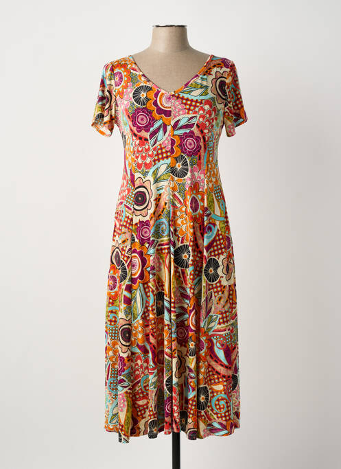 Robe mi-longue orange ATLANTA femme