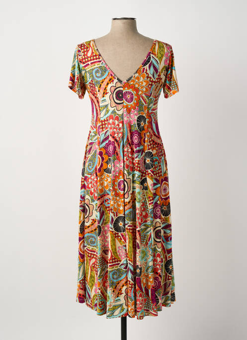 Robe mi-longue orange ATLANTA femme