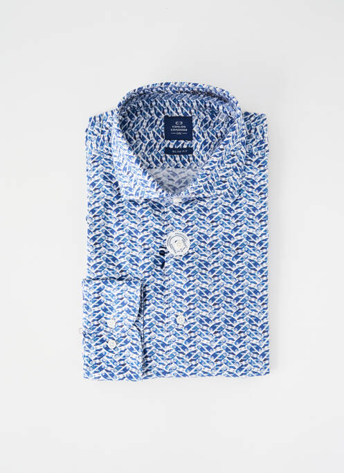 Chemise manches longues imprimé fantaisie bleu CARLOS CORDOBA homme