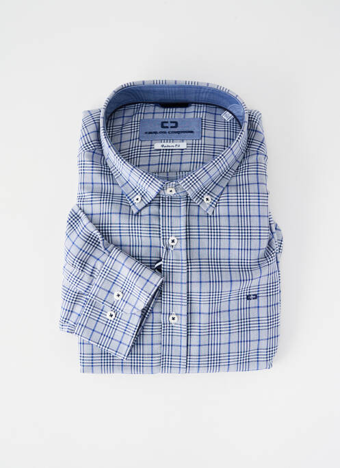 Chemise manches longues imprimé carreaux bleu CARLOS CORDOBA homme