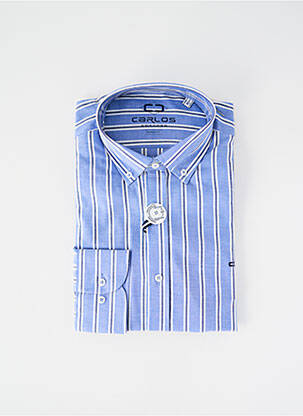 Chemise manches longues coupe cintrée bleu CARLOS CORDOBA homme