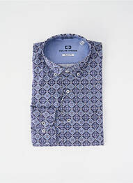 Chemise manches longues imprimé fantaisie bleu CARLOS CORDOBA homme