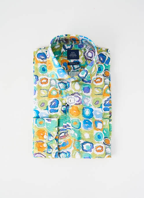 Chemise manches longues imprimé fantaisie vert CARLOS CORDOBA homme