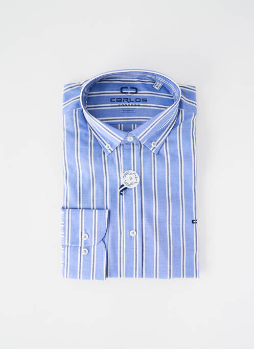 Chemise manches longues coupe cintrée bleu CARLOS CORDOBA homme
