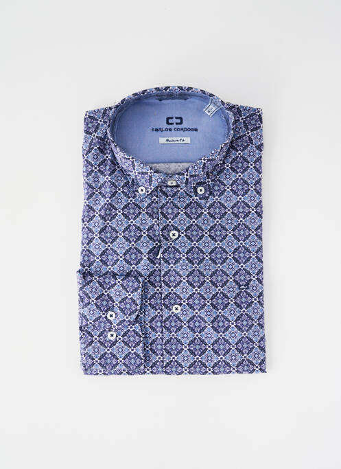 Chemise manches longues imprimé fantaisie bleu CARLOS CORDOBA homme