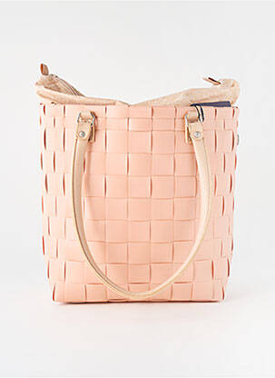 Sac poignée 2 anses de portée forme rectangulaire rose HANDED BY femme