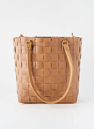 Sac fermeture zippée forme rectangulaire marron HANDED BY femme
