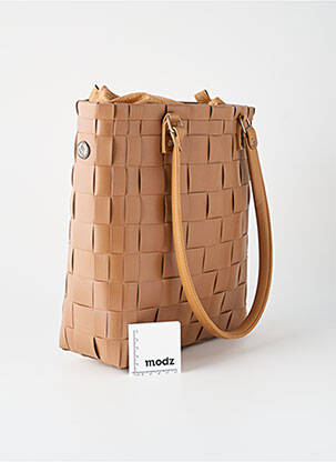 Sac fermeture zippée forme rectangulaire marron HANDED BY femme