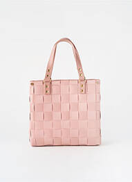 Sac poignée 2 anses de portée forme rectangulaire rose HANDED BY femme