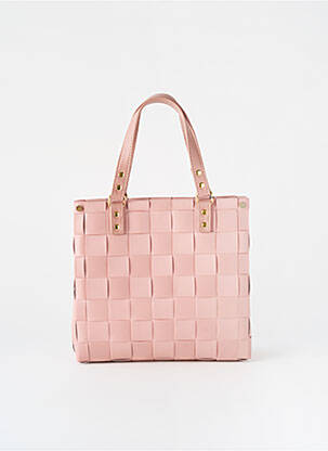 Sac poignée 2 anses de portée forme rectangulaire rose HANDED BY femme