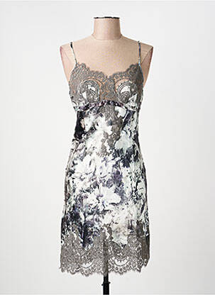 Nuisette/combinette effet matière satinée gris MARJOLAINE femme