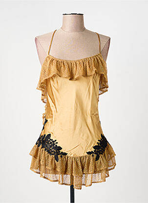 Nuisette/combinette effet matière satinée orange MARJOLAINE femme