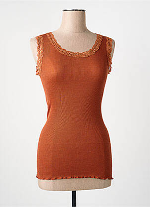 Top/caraco tissage côtelé orange FRALY femme