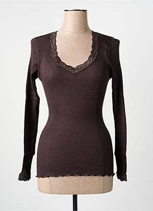 T-shirt manches longues manches longues marron FRALY femme