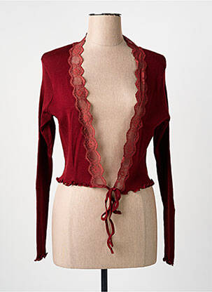 Gilet manches longues stretch rouge FRALY femme
