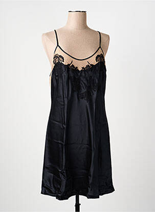 Nuisette/combinette effet matière satinée noir MARJOLAINE femme