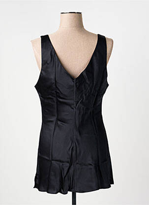 Top col v sans manche noir MARJOLAINE femme