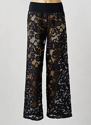 Pantalon droit taille élastique noir PAIN DE SUCRE femme