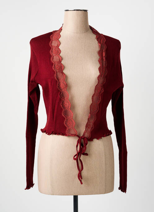 Gilet manches longues stretch rouge FRALY femme