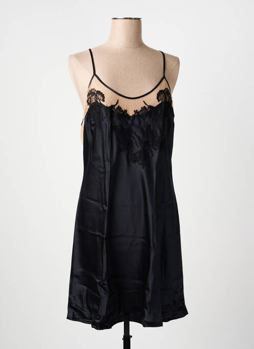 Nuisette/combinette effet matière satinée noir MARJOLAINE femme