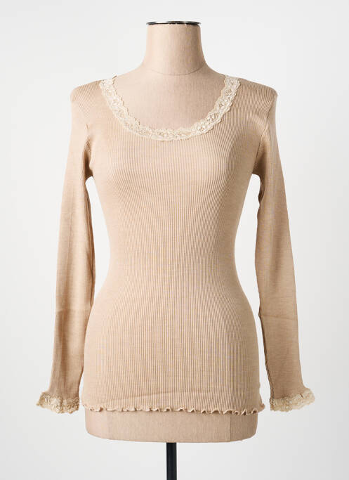 T-shirt stretch manches longues beige FRALY femme