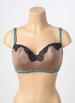 Soutien-gorge effet matière satinée haut soutien-gorge moulé marron LEJABY femme