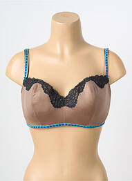 Soutien-gorge effet matière satinée haut soutien-gorge moulé marron LEJABY femme