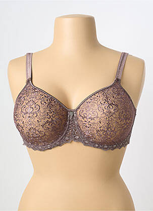 Soutien-gorge effet matière satinée haut soutien-gorge emboitant marron EMPREINTE femme