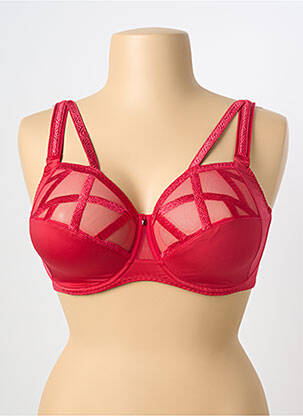 Soutien-gorge effet matière satinée haut soutien-gorge emboitant rouge LOUISA BRACQ femme