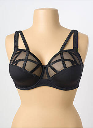 Soutien-gorge effet matière satinée haut soutien-gorge emboitant noir LOUISA BRACQ femme