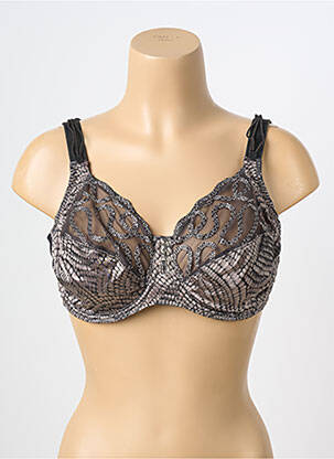 Soutien-gorge effet matière satinée haut soutien-gorge emboitant noir LOUISA BRACQ femme