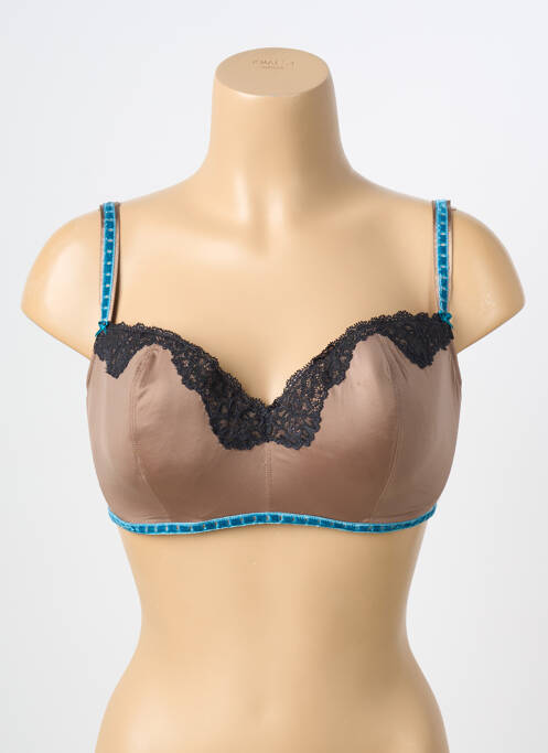 Soutien-gorge effet matière satinée haut soutien-gorge moulé marron LEJABY femme