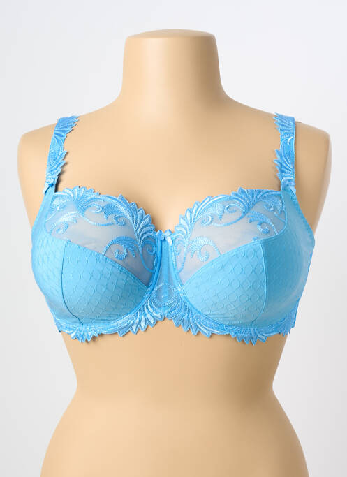 Soutien-gorge effet matière satinée haut soutien-gorge emboitant bleu EMPREINTE femme