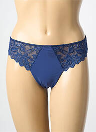 Tanga effet matière satinée bleu WACOAL femme