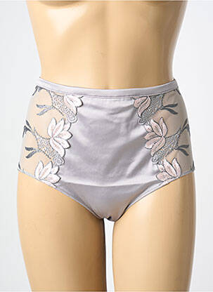 Culotte haute tissage satiné gris SECRET D'EVA femme