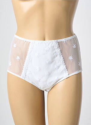 Culotte haute effet matière satinée blanc LOUISA BRACQ femme