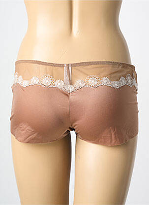 Shorty tissage satiné marron WACOAL femme