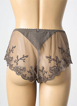 Culotte haute effet matière satinée marron LOUISA BRACQ femme