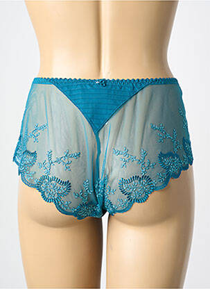 Culotte haute effet matière satinée bleu LOUISA BRACQ femme