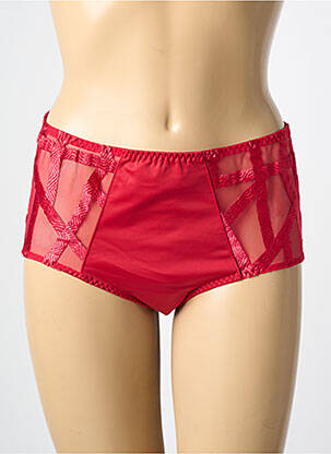 Shorty effet matière satinée rouge LOUISA BRACQ femme