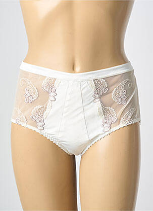 Culotte haute tissage satiné blanc SECRET D'EVA femme