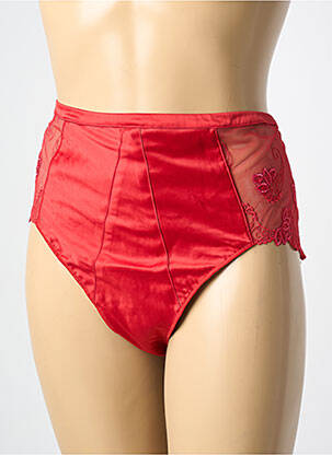 Culotte haute effet matière satinée rouge SECRET D'EVA femme