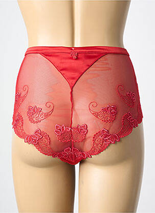 Culotte haute effet matière satinée rouge SECRET D'EVA femme