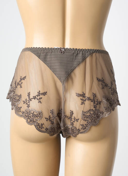 Culotte haute effet matière satinée marron LOUISA BRACQ femme