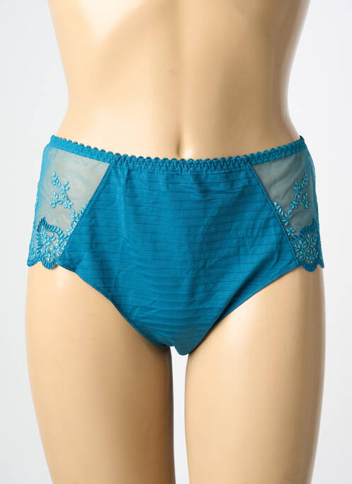 Culotte haute effet matière satinée bleu LOUISA BRACQ femme