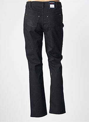 Pantalon droit fermeture zippée sous rabat boutonné noir ANNA MONTANA femme